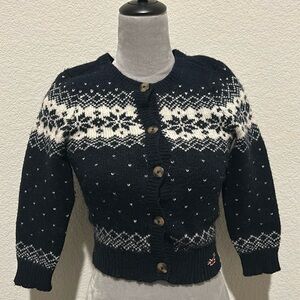 Womens NWT Hollister Wool Blend Fair Isle Button Up Cardigan Sweater
